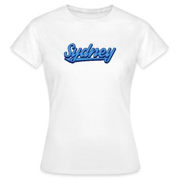 Sydney Ocean Script Logo - Frauen T-Shirt - Weiß - Vorne - AI Model Female 172 dark (172cm)