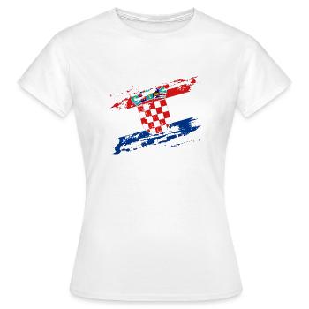 Drapeau Croatie Mer Adriatique Zagreb Drapeau croate - T-shirt Femme - blanc - Devant - AI Model Female 172 dark (172cm)