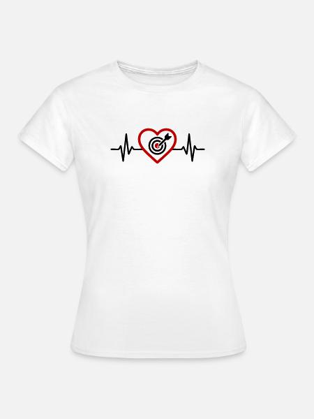 Herz-Ziel-Darfscheibe - Frauen T-Shirt - Weiß