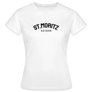 St. Moritz - Suisse - Switzerland - Swiss - Women's T-Shirt - white - Front - AI Model Female 172 dark (172cm)