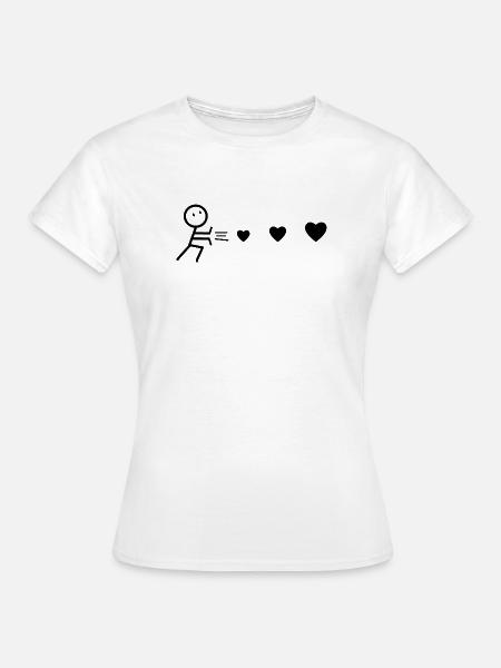 Herzenswerfender Schwarzer Mann - Frauen T-Shirt - Weiß