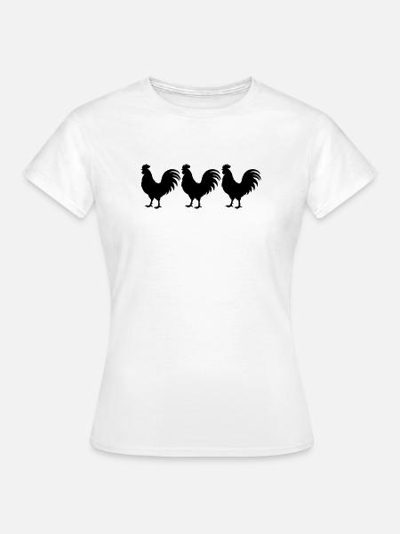 Hahn Silhouette - Frauen T-Shirt - Weiß