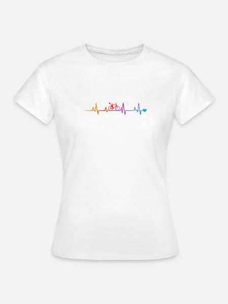Radfahrer im Herzrhythmus Gradient - Frauen T-Shirt - Weiß
