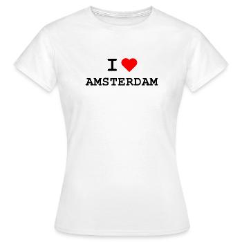 Ich liebe Amsterdam - I love Amsterdam - Frauen T-Shirt - Weiß - Vorne - AI Model Female 172 dark (172cm)