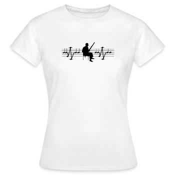 Bassoon ECG from Notes Hearbeat Heartbeat Bassoonist - Women's T-Shirt - white - Front - AI Model Female 172 dark (172cm)