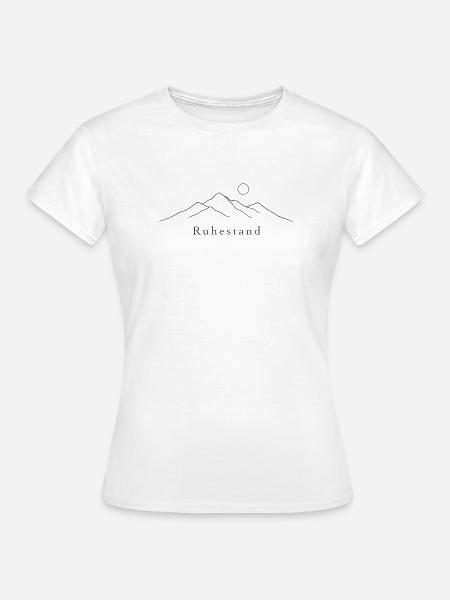 Dunkelblaue Fine-Line Berge Ruhestand Shirt - Frauen T-Shirt - Weiß