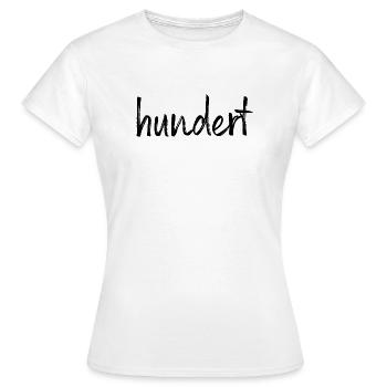 100 hundert Jubiläum Jahrestag Geburtstag Geschenk - Frauen T-Shirt - Weiß - Vorne - AI Model Female 172 dark (172cm)