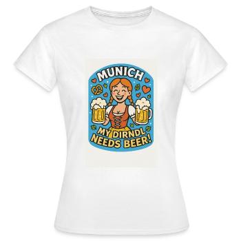 20250507 2024 Munich Beer Fun simple - Frauen T-Shirt - Weiß - Vorne - AI Model Female 172 dark (172cm)