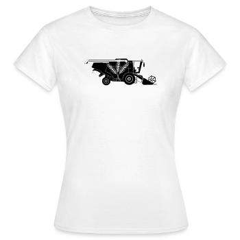Combine Harvester with Three Grain Stalks Logo - Women's T-Shirt - white - Front - AI Model Female 172 dark (172cm)