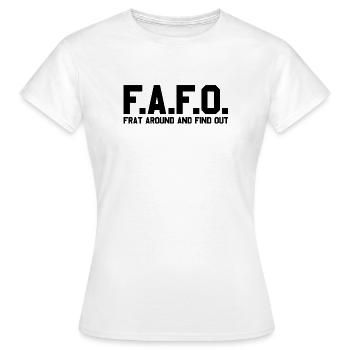Connect and find out - Women's T-Shirt - white - Front - AI Model Female 172 dark (172cm)