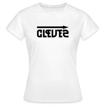 Clever & Stupid – des contrastes reflétés d’une manière amusante - T-shirt Femme - blanc - Devant - AI Model Female 172 dark (172cm)