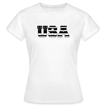 USA Amerika - Frauen T-Shirt - Weiß - Vorne - AI Model Female 172 dark (172cm)
