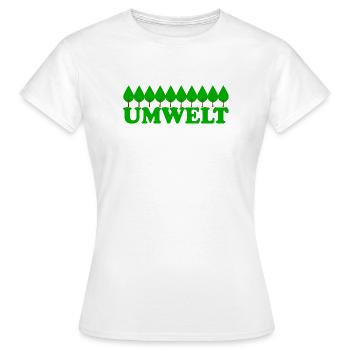UMWELT - Frauen T-Shirt - Weiß - Vorne - AI Model Female 172 dark (172cm)