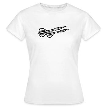 Dartpfeile Symbol - Frauen T-Shirt - Weiß - Vorne - AI Model Female 172 dark (172cm)