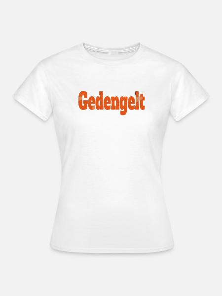 gedengelt text in orange Muster  - Frauen T-Shirt - Weiß