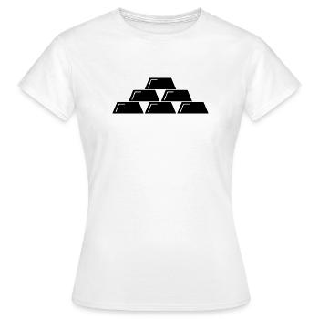 Lingots d’or - T-shirt Femme - blanc - Devant - AI Model Female 172 dark (172cm)