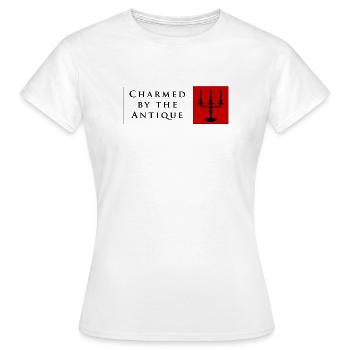 Charmés par le candélabre gothique ancien – Red Min - T-shirt Femme - blanc - Devant - AI Model Female 172 dark (172cm)