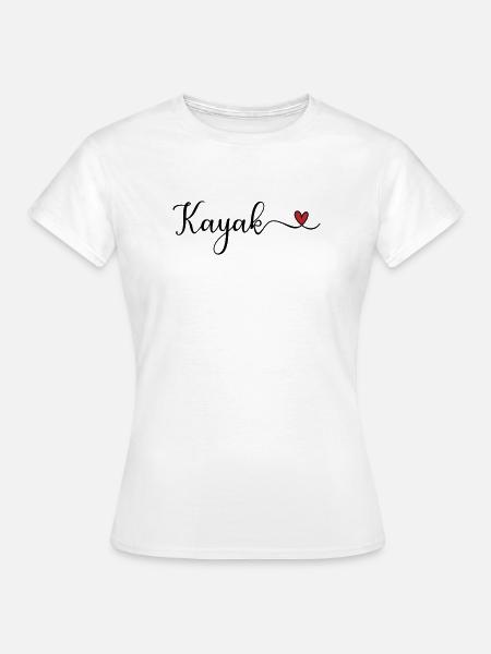 Niedliches Kajakherz-Design - Frauen T-Shirt - Weiß