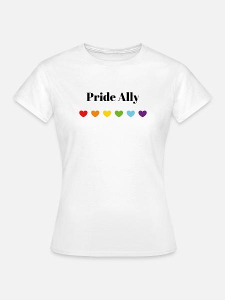 Rainbow Hearts Safe Space Pride Ally - Frauen T-Shirt - Weiß