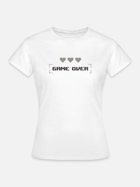 Game Over - Spiel vorbei - Frauen T-Shirt - Weiß