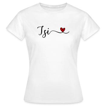 Isi avec le cœur - T-shirt Femme - blanc - Devant - AI Model Female 172 dark (172cm)