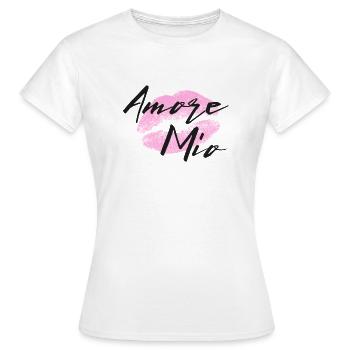 Amore mio Lips Pink - Women's T-Shirt - white - Front - AI Model Female 172 dark (172cm)