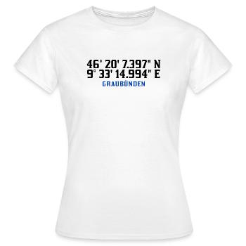 Grisons - T-shirt Femme - blanc - Devant - AI Model Female 172 dark (172cm)