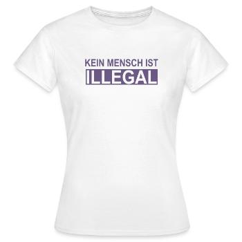 Aucun être humain n’est illégal - T-shirt Femme - blanc - Devant - AI Model Female 172 dark (172cm)