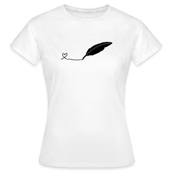 writing pen - Women's T-Shirt - white - Front - AI Model Female 172 dark (172cm)