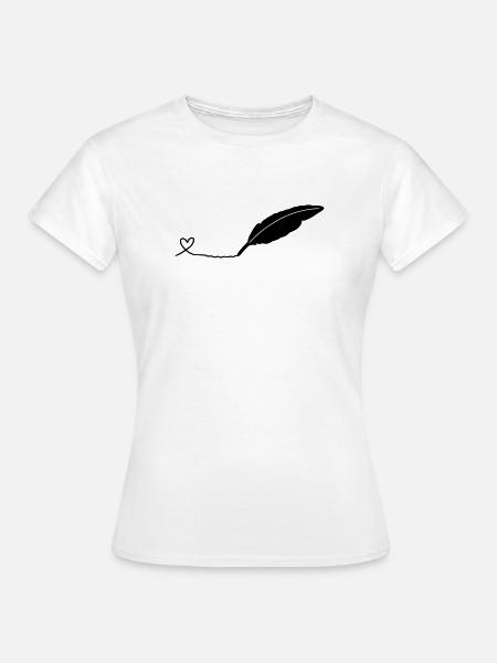 schreibende Feder - Frauen T-Shirt - Weiß