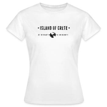 Crète Coordonnées Géographiques Stylisées - T-shirt Femme - blanc - Devant - AI Model Female 172 dark (172cm)