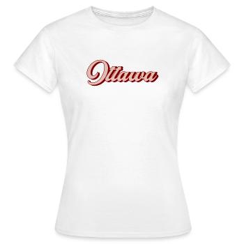Script rétro d’Ottawa - T-shirt Femme - blanc - Devant - AI Model Female 172 dark (172cm)