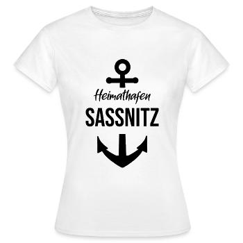 Sassnitz Heimathafen Insel Rügen MV - Frauen T-Shirt - Weiß - Vorne - AI Model Female 172 dark (172cm)