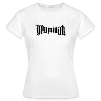 Ambigram Illuminati - T-shirt Femme - blanc - Devant - AI Model Female 172 dark (172cm)