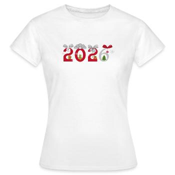 Jour de l’An 2026 - T-shirt Femme - blanc - Devant - AI Model Female 172 dark (172cm)