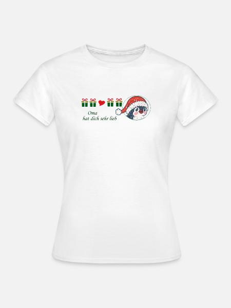 Oma liebt dich sehr lieb Weihnachten - Frauen T-Shirt - Weiß