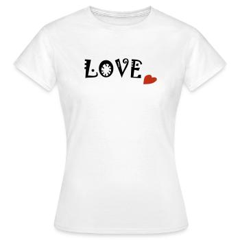 LOVE - Frauen T-Shirt - Weiß - Vorne - AI Model Female 172 dark (172cm)