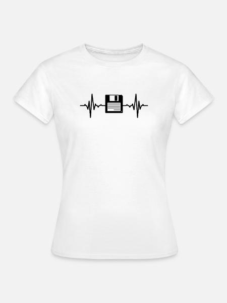 Diskette Herzlinie - Frauen T-Shirt - Weiß