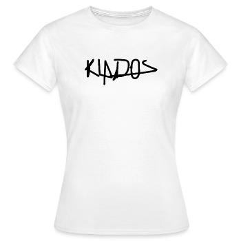 KUDOS Bedeutet Ruhm, Ehre, Anerkennung - Frauen T-Shirt - Weiß - Vorne - AI Model Female 172 dark (172cm)