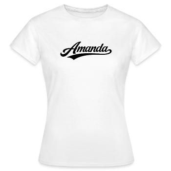 Amanda Nom, premier nom de famille, cadeaux de famille - T-shirt Femme - blanc - Devant - AI Model Female 172 dark (172cm)