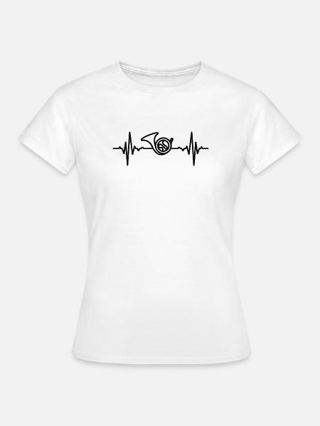 Waldhorn Herzlinie - Frauen T-Shirt - Weiß