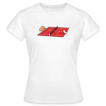 Chien en t-shirt de tennis et capybara - T-shirt Femme - blanc - Devant - AI Model Female 172 dark (172cm)