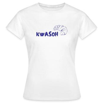 KWASOH Croissant Logo Print - Frauen T-Shirt - Weiß - Vorne - AI Model Female 172 dark (172cm)