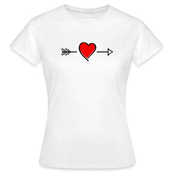 Contraste de cœur sur le noir - T-shirt Femme - blanc - Devant - AI Model Female 172 dark (172cm)