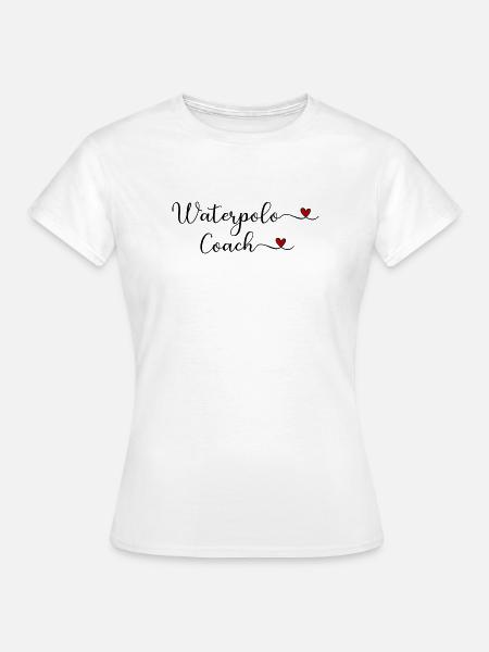 Wasserballtrainer mit Herzdesign - Frauen T-Shirt - Weiß
