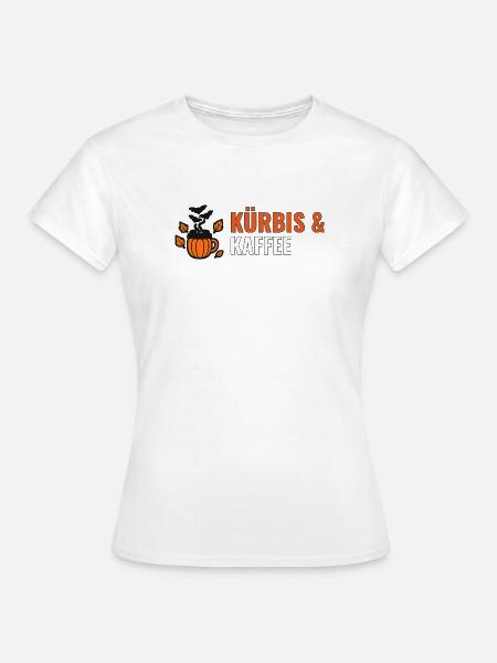 Kürbis & Kaffee – Halloween Shirt für Kaffeefans - Frauen T-Shirt - Weiß