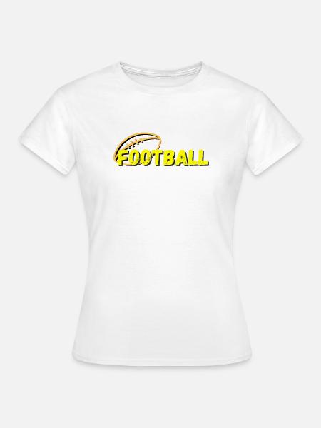 Gelb Retro Football - Frauen T-Shirt - Weiß