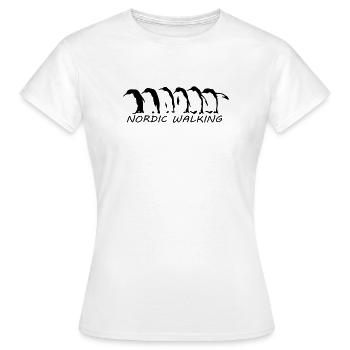 nordic walking manchots - T-shirt Femme - blanc - Devant - AI Model Female 172 dark (172cm)