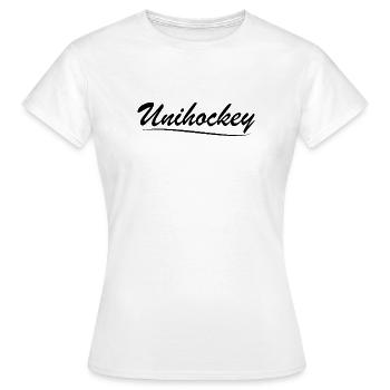 Unihockey Floorball - Frauen T-Shirt - Weiß - Vorne - AI Model Female 172 dark (172cm)