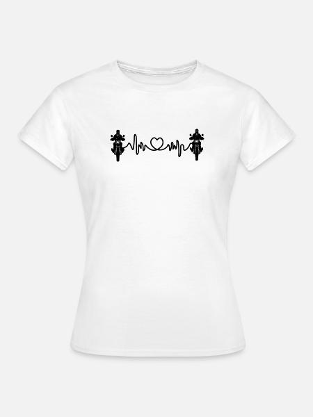 Motorrad-Frontansicht Cardio-Motor-Enthusiast - Frauen T-Shirt - Weiß